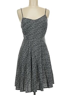 Old Navy Black and white Striped Fit-and-Flare Mini Dress